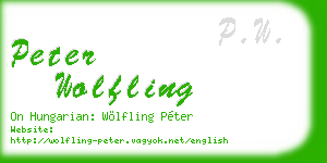 peter wolfling business card