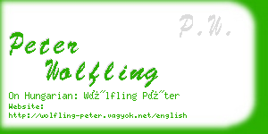 peter wolfling business card